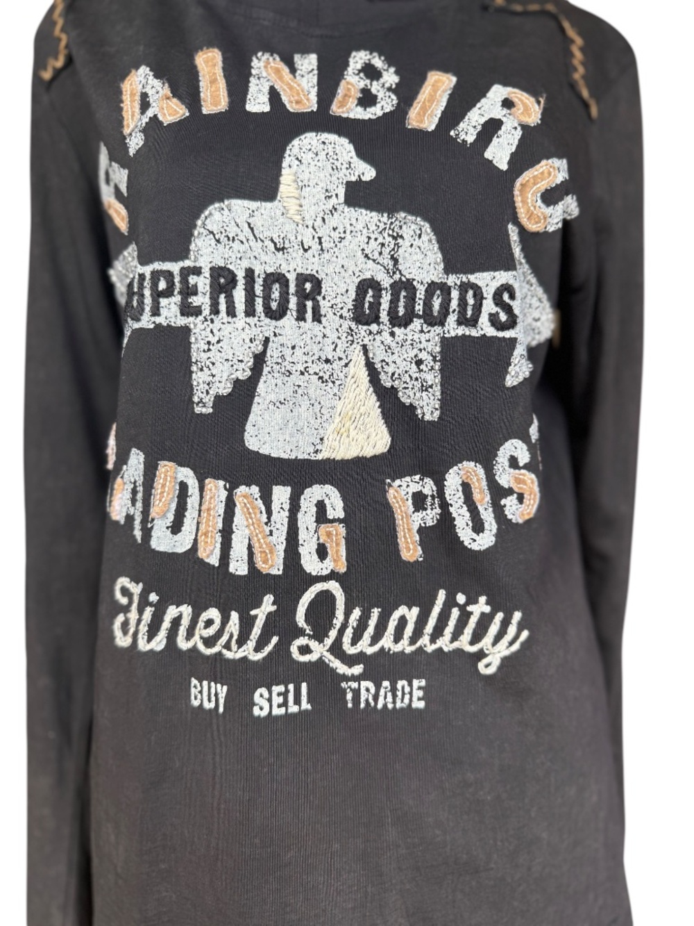 Double D Ranch Black "Rainbird Trading Post" Long Sleeve Tee Shirt Sz M - Picture 2 of 7